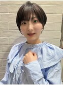 ハンサムショート大人かわいいマッシュショートダークブラウン