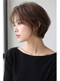 大人気の大人可愛い耳掛けショートボブ×ナチュラルブラウン