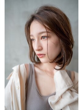 オースティン 門前仲町(AUSTIN) 大人かわいい前髪セシルカットココアブラウンフリンジウェーブ