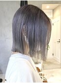グレージュ/ダブルカラー/前下がりボブ/切りっぱなしボブ/調布