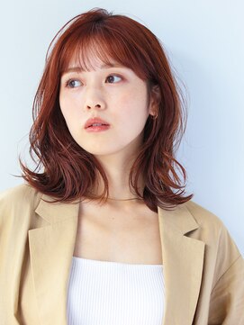 ガリカ 横浜(Gallica) 【mirei】大人の雰囲気ゆるふわくびれミディ x シースルーバング