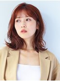 【mirei】大人の雰囲気ゆるふわくびれミディ x シースルーバング