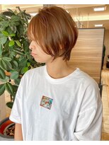 バランス ヘアーアンドアイラッシュ 野田店(balance.) ショートボブ×ブラウンベージュ