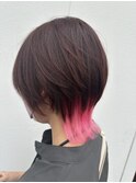 ショートウルフ×インナーピンク