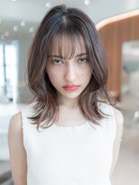 セミディ／シアカラー／大人かわいい／バングカット