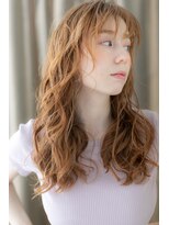 モッズヘア 越谷(mod's hair) アプリコットオレンジハイライトフェミニンロングY越谷10代20代