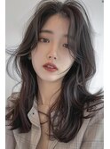 くびれヘア/ミディアム/前髪無し/【lana hair 新宿】