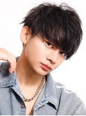 【シャープパーマ】刈り上げ サイドパートマッシュ