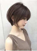 韓国/小顔/ショート/ボブ/ココアベージュ/銀座/レイヤーカット
