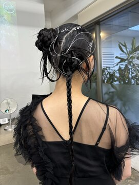 オーン 渋谷(OOn) シルバー水引きヘアセット