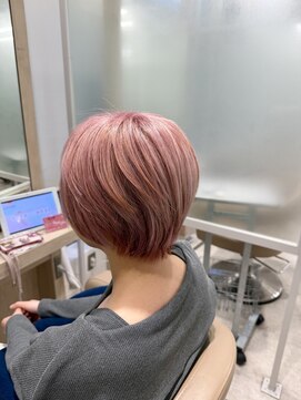 アース 菊名店(HAIR&MAKE EARTH) パステルピンク×ショートボブ