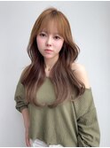 韓国くびれヘア/顔まわり/ヘーゼルベージュ