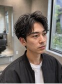 メンズセンターパート×ニュアンスパーマ