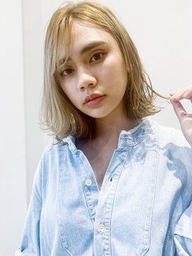 アルバム 銀座(ALBUM GINZA) ナチュラルボブ_ココアブラウンフリンジウェーブ_77809