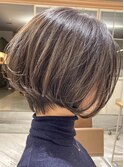 手入れ簡単 前髪長め 毛先ワンカール ショートボブ 骨格美