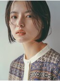 くびれヘア顔周り韓国レイヤーカット黒髪ショートミディアム/柏