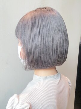 アルバム 銀座(ALBUM GINZA) シルバーグレー_ショートパーマホワイトアッシュ_ba313952