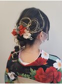 編みおろし×卒業式ヘア