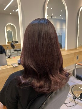 ジーナ セントラル銀座(Zina) ツヤ感カラー*くびれヘア*ピンクブラウン【ZinaCENTRAL】