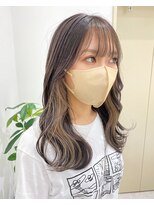 ジーナ 博多筑紫口(Zina)&nbsp;【tama】シアーベージュ！バングインナー&イヤリングカラー♪