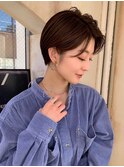 ミルクブラウン/ダークパープル/ナチュラルショート/夏/町田