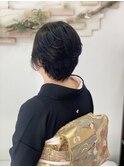 ご親族の結婚式に留袖でショートアレンジ