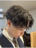 センターパート波巻きスパイラル