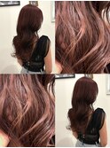 イエベ秋大人っぽこっくりワインレッドカラーレイヤーカット