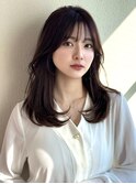 レイヤーカット2wayバングウェーブミディアム小顔ヘア