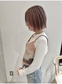 YOKE 切りっぱなしボブ外ハネボブピンクグレーベージュブリーチ