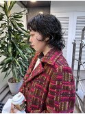 レイヤーショートパーマミニウルフ黒髪