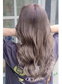 ★透明感 大人カールハイライトカラーミルクティーベージュ美髪