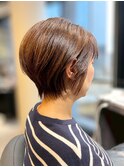 似合わせショート/細めハイライト/くすみベージュ/ショートボブ