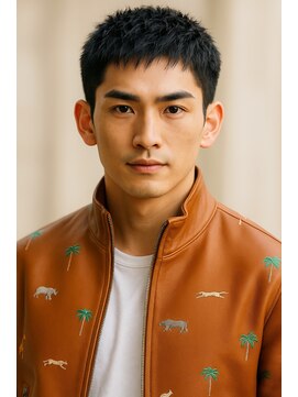 にもう サーフカール&ブルーブラック　フェザーパーマ サーフ