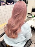 渋谷ブリーチカラーハイトーンカラーコーラルピンクカラー韓国