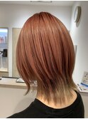 ダブルカラー,ツートンカラー,ミルキーピンク,ベージュ【草加】