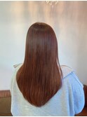 艶感ナチュラルブラウンの上品ストレート