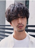 難波シャドウパーマツイストスパイラルパーマツーブロックウルフ