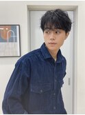 シャドウパーマ/黒髪マッシュ/刈り上げなし