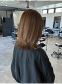 20代30代透明感カラーベージュミディアムレイヤー