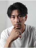 フェザーパーマ　大人　センターパート