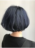 ネイビーカラー×ボブ
