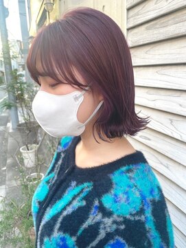 ポーチバイハニー オモテサンドウ(PORCH by HONEY omotesando) 大人可愛い20代30代40代くびれボブ×ローズピンクベージュ