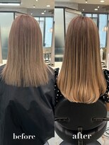 リリー(Lilley)&nbsp;【lilley 稲永麻衣】エクステ+ミルクティベージュ+天神韓国ヘア