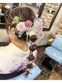 編みおろし紐たまねぎアレンジ