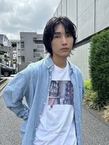 ◎メンズボブウルフ メンズミディアムメンズロングワックスなし