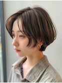 イメチェン　外ハネ　ボブ　美髪　ワイドバング　ブルーブラック