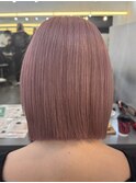 ペールピンクベージュ×ボブ