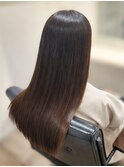 髪質改善カラー　白髪染め　艶カラー大人前髪ロングヘア大人女子