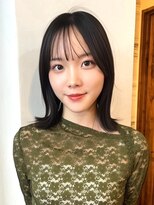 ロティー 天神(loty)&nbsp;ミディアム ボブ 外ハネ 顔周りカット 前髪 髪質改善カラー 20代